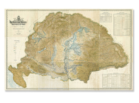 A magyar állam közúti, vasúti és vízi térképe 1887