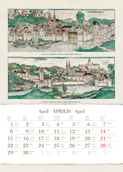 Európai városok Hartmann Schedel krónikájából 2013-as naptár